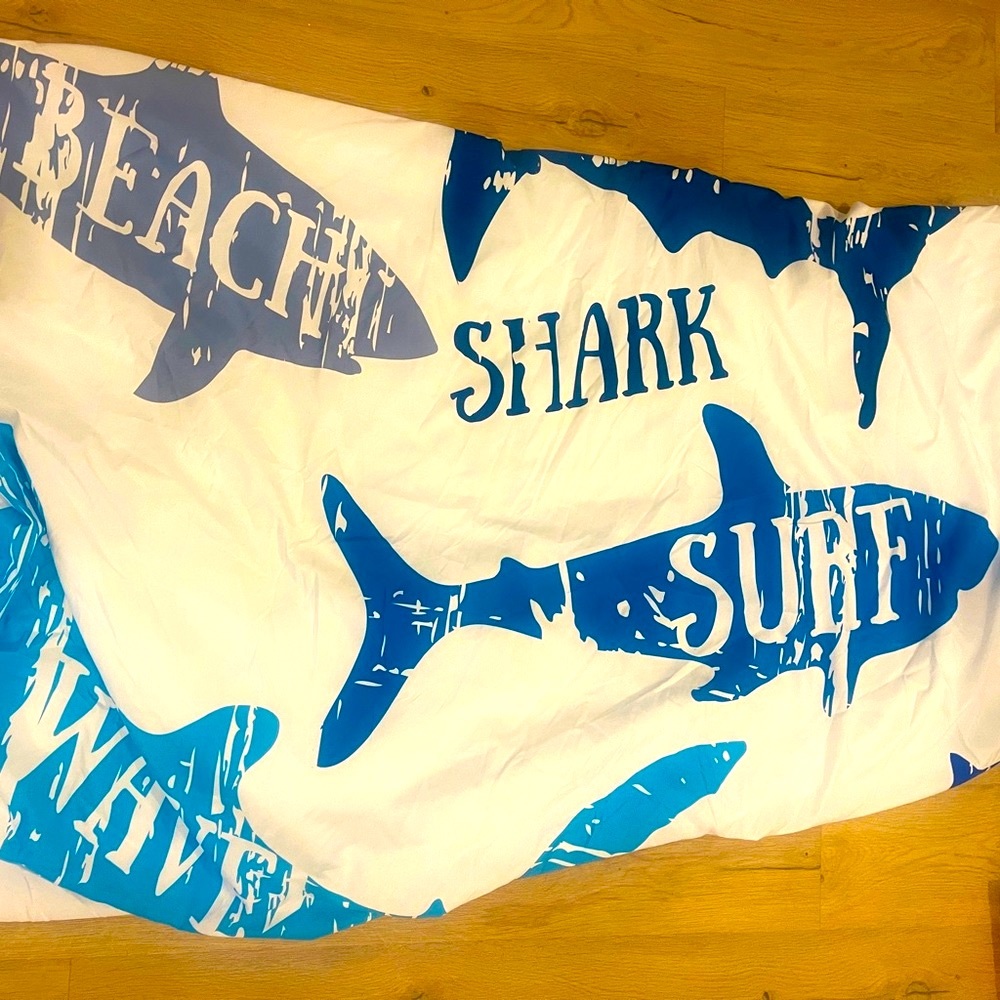 NEW, Twin Shark Bedding, Ocean Theme Decor,  Shark Duvet Cover